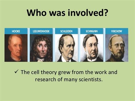 Web. . 5 scientists who contributed to the cell theory